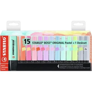 Textmarker STABILO BOSS ORIGINAL Pastel Tischset mit 15 verschiedenen Farben - Bild 1 von 7