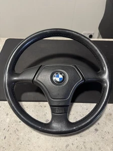 BMW E31/ LEATHER SPORT STEERING WHEEL 3 SPOKE 840ci 850i 850csi - Picture 1 of 4