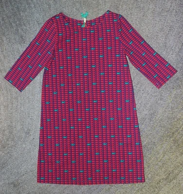 Vestido de manga comprida Vineyard Vines feminino vermelho/verde - Tamanho P (7-8) - Excelente estado usado - Imagem 1 de 4