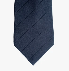 Black crepe funeral tie Pure silk Marks and Spencer vintage 1980s with stripe - Picture 1 of 3