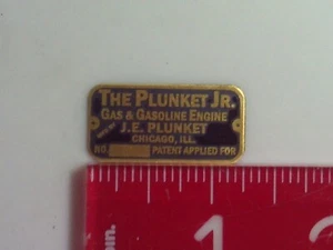 1/2 scale Model Plunket Jr. Engine Brass Name Plate tag Nameplate - Picture 1 of 1