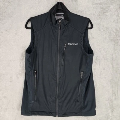 Marmot Windstopper Vest Mens Size S Black Full Zip Mock Neck Outdoor Travel Logo - Image 1 of 4