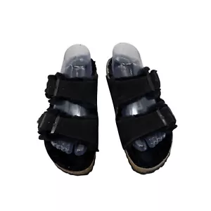 Birkenstock Arizona Shearling Fur Suede Sandals City Black Womens 40 US 9 - Picture 1 of 8