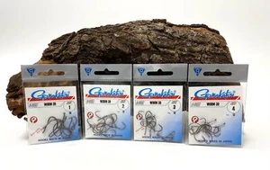 Gamakatsu Worm 39 Hook Black Gr. 1 2 3 4 Wurmhaken Haken mit Öhr NEW OVP - Bild 1 von 5