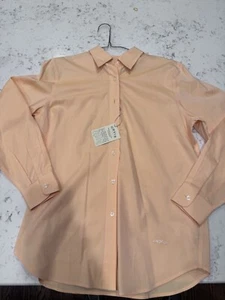 Orvis Shirt Womens 6 Orange Oxford Long Sleeve Wrinkle Free Button Down - Picture 1 of 4