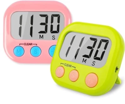 Pack of 2 Aouce Digital Timers Magnetic GreenAND Pink TIMERS - Image 1 of 4