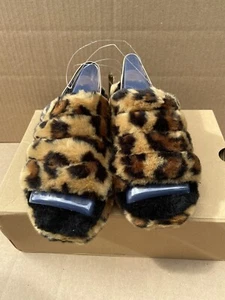 UGG Women's Fluff Yeah Slide Spotty Animal Print Slipper SIZE 7 - Picture 1 of 8