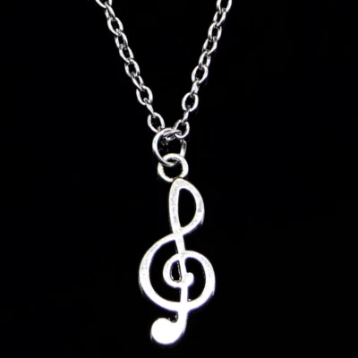 Collana con ciondolo Chiave di violino Argento Musica nota musicale Uomo e Donna - Immagine 1 di 4