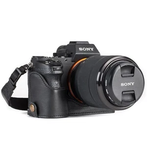 MegaGear Sony Alpha A7S II, A7R II, A7 II Leather Camera Half Case and Strap - Picture 1 of 20