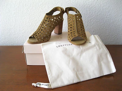 NUEVO EN CAJA Sandalias Loeffler Randall Sienna Marrón ALIX Punta Abierta Botín Tacón Bloque 6.5 6 Foto 1 de 4