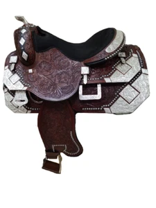 SR Western Show Reining Horse Saddle Western Horse Saddle !7" WOOD TREE RAWHIDE - Picture 1 of 6