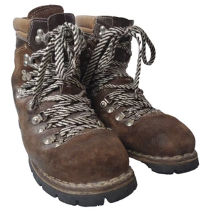 Vintage Mountain Walkers For Montgomery Ward Lace Up Boots Made in Italy 9.5 D - Picture 1 of 15