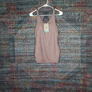 prAna womens beige an brown striped Locano bra tank top S NWT - Picture 1 of 8