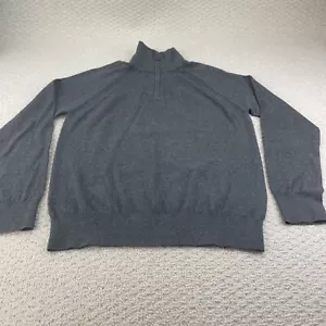 Herren Banana Republic Pullover Large grau 1/4 Reißverschluss Strick Baumwolle Kaschmir - Bild 1 von 12