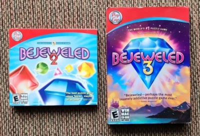 Bejeweled 2 Bejeweled 3 CD-ROM Games Windows/Mac 2004 2010 PopGap Games - Image 1 of 4
