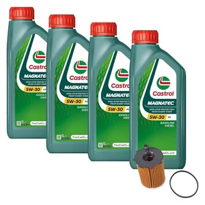 Kit 4 Litri Olio Castrol Magnatec 5w30 A5 + Filtro Olio Motori 1.4 1.6 Tdci - Foto 1 di 5