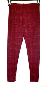 Art Class Girls' Ponte Plaid Mid Rise Pull On Leggings Pants Red S (6/6x) - Picture 1 of 6