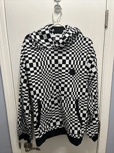 G/Fore XL Distorted Check Unisex Oversized French Terry Pullover Hoodie Snow - Picture 1 of 7