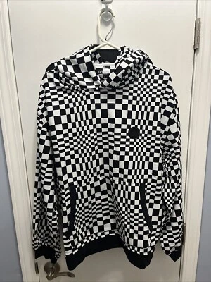 Sudadera con capucha G/Fore grande a cuadros distorsionados unisex de gran tamaño de felpa francesa para nieve Foto 1 de 4