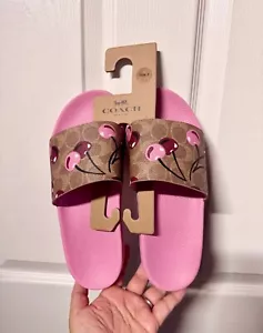 Nuevo Coach Udele Sport Slide en lona exclusiva con estampado de cereza CZ150 - Imagen 1 de 8