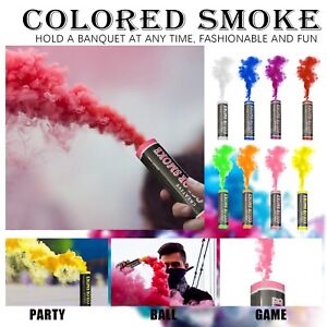 Hand Held Color Smoke Effect Round Bomb Stage Party Show Photography Cake Props1