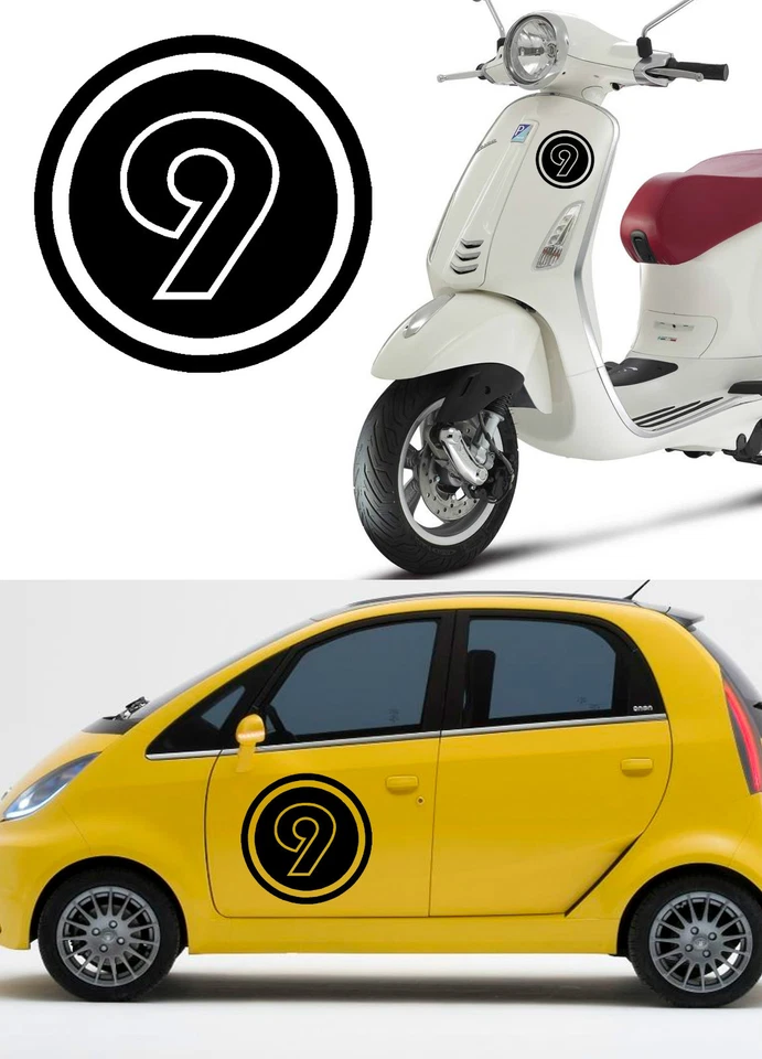 Numéro 9, Autocollant En Vinyle V02 - Photo 1/1