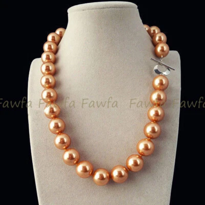 Fashion 8/10/12/14mm Multi-color South Sea Shell Pearl Round Beads Necklace 18'' - Image 1 of 4