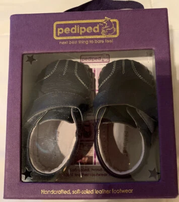 Nuevos zapatos Pediped "Tyler" de cuero azul marino suela suave, 6-12 meses, nuevos en caja Foto 1 de 4