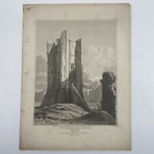 Antique 1814 Conisborough Castle Engraving Print
