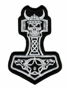 Thor's Hammer Skull Patch | Mjolnir Thunder God Viking Norse Mythology Logo - Picture 1 of 1