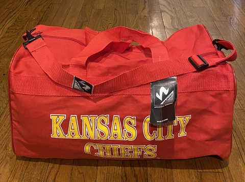 Kansas City Chiefs Duffel Bag VTG 1990s W/ Tags NFL Gym Football - NEW CONDITION Cover
