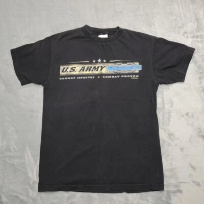 Camisa De Colección Ejército de Estados Unidos Para Hombres M Negra Cuello Redondo Combate Infantería Probada Diseño 7.62 Y2K  Foto 1 de 4