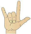 Kocham cię w amerykańskim języku migowym policzony wzór haftu krzyżykowego ASL