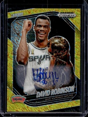 2024-25 Prizm Black David Robinson Legends Auto Gold Shimmer FOTL Prizm #2/10 - Image 1 of 2