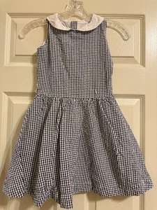 Hope & Henry Blue Gingham Dress Girls Size 7 - Picture 1 of 2