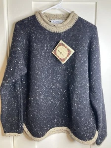 NWT Rathlin Knitwear Donegal Irish Fisherman Tunic Sweater Adult Small Oatmeal - Picture 1 of 12