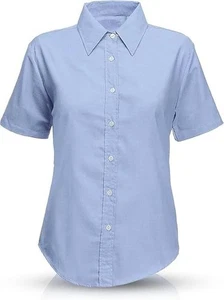 Blusa escolar azul ND Sports para niñas - Camisa manga corta con botones, ajuste clásico - Imagen 1 de 15