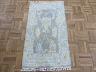 2 x 3 Hand Knotted Gray Modern Oushak Oriental Rug G16168 - Image 1 of 4