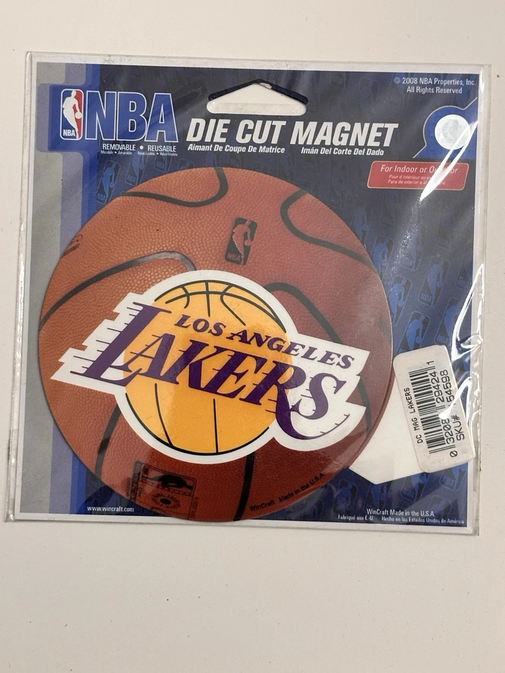 NBA LOS ANGELES LAKERS MAGNET 4” ROUND WINCRAFT DIE-CUT - Image 1 of 1