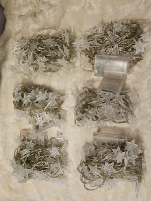 Lot Of 6 Twinkle Star 80 LED Fairy String Lights, 34ft, USB Battery 8 Modes READ - Image 1 of 4