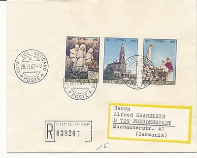 D222535 Apparition of the Virgin Mary Registered Cover Vatican City - Image 1 of 2