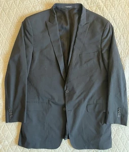 JOHN VARVATOS STAR USA SB Peak Lapel Wool Blend Suit Jacket in Black Size 46 L - Picture 1 of 9