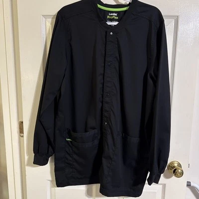 Landau Proflex Lab Coat/Scrub Jacket Black Large - Image 1 of 4