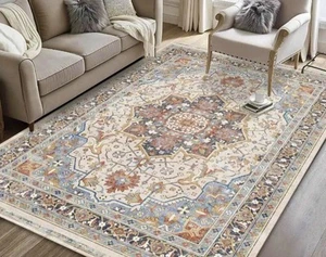 3x5 Beautiful Moroccan/Boho Faux CashmereMachine Washable Rug  - Picture 1 of 10