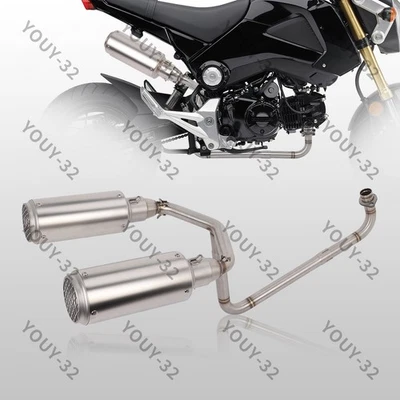 Full Motorcycle Dual Tail Exhaust Slip on Muffler for Honda Grom MSX 125 2013-25 - Image 1 of 4