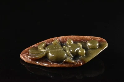 T1711: Piedra japonesa jade/joyas peces escultura ESTATUA adorno arte budista Foto 1 de 4