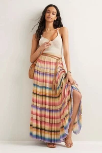 Anthropologie Striped Shimmer Maxi Skirt Size 10 - Picture 1 of 7
