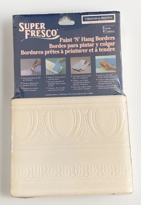 Super Fresco 3D Prepasted Wallpaper Border 6x9" x 5 Yard Paintable 93078 England - Image 1 of 4