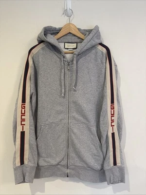 GUCCI Logo Sudadera a Rayas Chaqueta con Cremallera Gris XXXL Foto 1 de 4