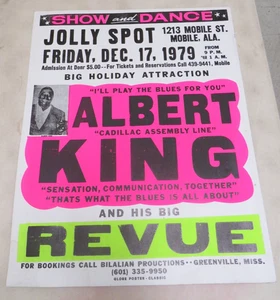 Poster concerto Albert King & His Big Revue Jolly Spot Alabama stile boxe blues - Foto 1 di 1